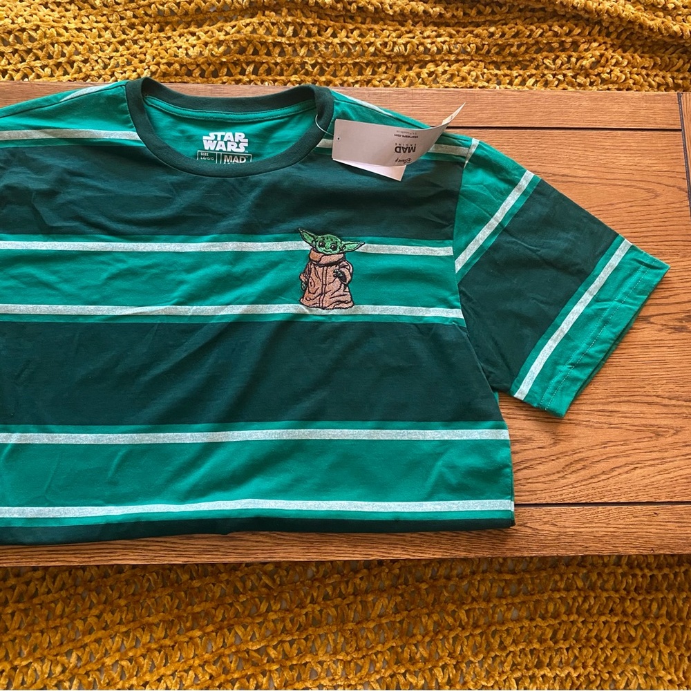 Rare Baby yoda striped shirt NWT